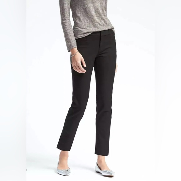 Women’s BANANA REPUBLIC Petite THE SLOAN FIT LA COUPE SLOAN black dress pants - Picture 1 of 16